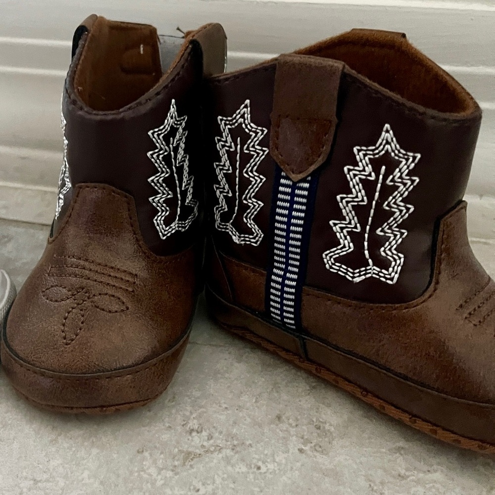 Brown Kids Cowboy Boots